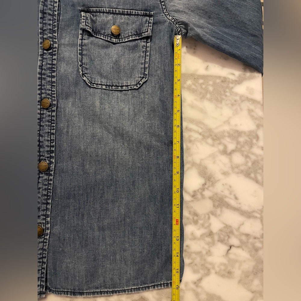 Current/Elliott Blue Denim Button-Down Shirt - Picture 8 of 11